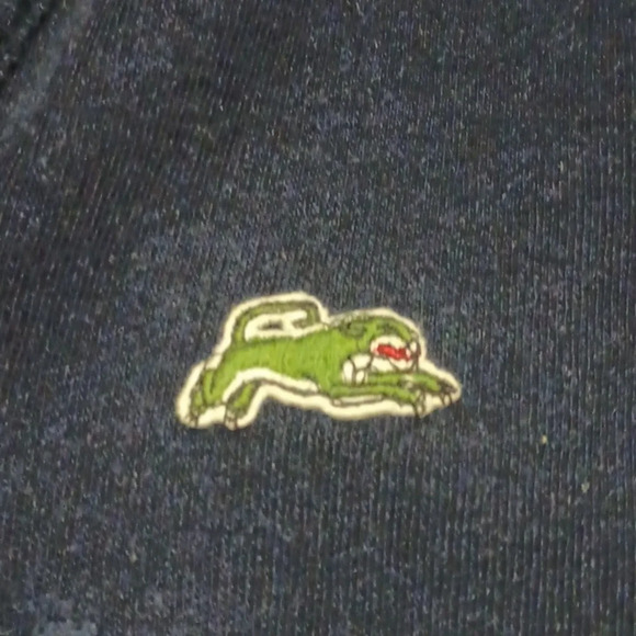 Furst Of A Kind Navy Blue Cut Away Patterned Patch Detail V Neck Sweater A38 - Picture 6 of 7